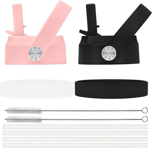 Straw Lid & Silicone Boot for Hydro Flask Wide Mouth,Replacement Lids with Straws for Wide Mouth 32,40oz Water Bottles,Sport Bottle Lids Accessories with Handle in Kuwait