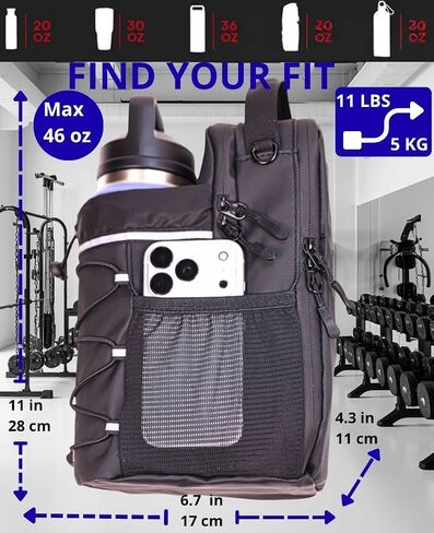 Magnetic gym bag Water bottle Drink carrier Water bottle holder with strap Gym bag essentials for men Gym gifts for women Waterbottle crossbody bag Bolsa magnetica para gym in Kuwait