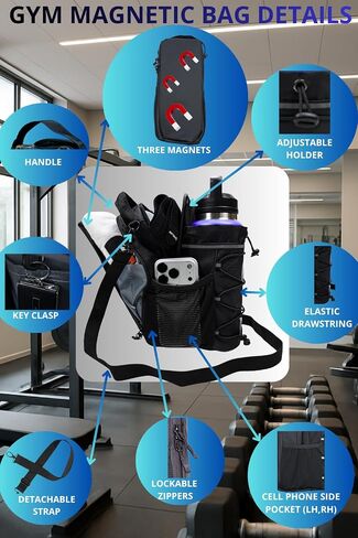 Magnetic gym bag Water bottle Drink carrier Water bottle holder with strap Gym bag essentials for men Gym gifts for women Waterbottle crossbody bag Bolsa magnetica para gym in Kuwait