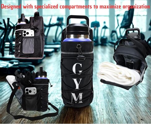 Magnetic gym bag Water bottle Drink carrier Water bottle holder with strap Gym bag essentials for men Gym gifts for women Waterbottle crossbody bag Bolsa magnetica para gym in Kuwait