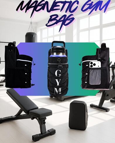 Magnetic gym bag Water bottle Drink carrier Water bottle holder with strap Gym bag essentials for men Gym gifts for women Waterbottle crossbody bag Bolsa magnetica para gym in Kuwait