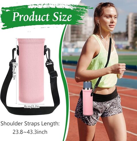Patelai 12 Pack Water Bottle Carrier Bag 25 oz Insulated Neoprene Sling Holder Case Pouch Cover with Adjustable Shoulder Strap Portable Water Bottle Coolie for Kids Adults Walking Hiking in Kuwait