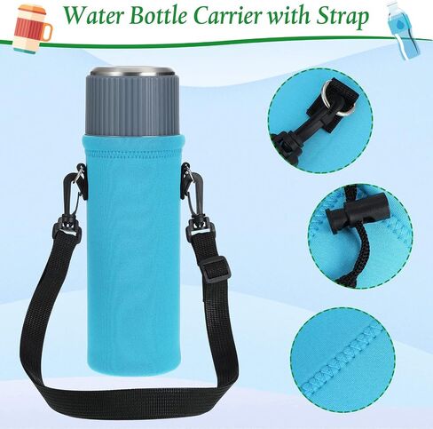 Patelai 12 Pack Water Bottle Carrier Bag 25 oz Insulated Neoprene Sling Holder Case Pouch Cover with Adjustable Shoulder Strap Portable Water Bottle Coolie for Kids Adults Walking Hiking in Kuwait