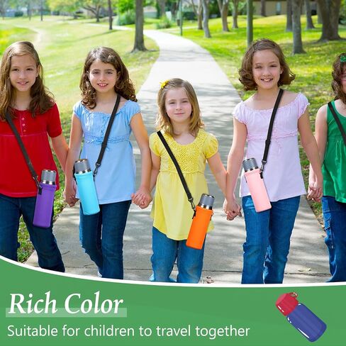 Patelai 12 Pack Water Bottle Carrier Bag 25 oz Insulated Neoprene Sling Holder Case Pouch Cover with Adjustable Shoulder Strap Portable Water Bottle Coolie for Kids Adults Walking Hiking in Kuwait