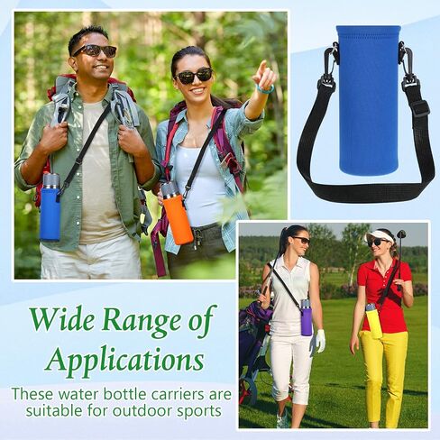 Patelai 12 Pack Water Bottle Carrier Bag 25 oz Insulated Neoprene Sling Holder Case Pouch Cover with Adjustable Shoulder Strap Portable Water Bottle Coolie for Kids Adults Walking Hiking in Kuwait