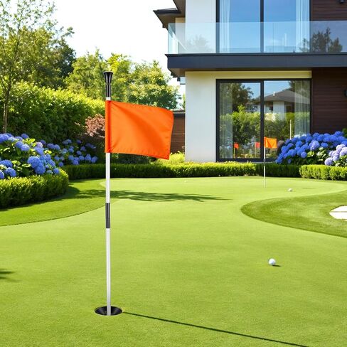 2 Pack Golf Flagpole - Portable Detachable Design - Ball Retrieval Base, Perfect for Backyard Practice Putting Green, Country Club, Driving Range (3FT Height) in Kuwait