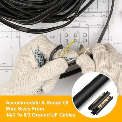 2 Sets Underground Wire Splice Kit Fits 14/3 to 8/3 Range Direct Burial Uf Wire, Handle Voltages up to 600V, Includes Connectors and Heat Shrink Tube Electrical Cables in Kuwait