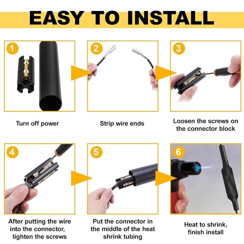 2 Sets Underground Wire Splice Kit Fits 14/3 to 8/3 Range Direct Burial Uf Wire, Handle Voltages up to 600V, Includes Connectors and Heat Shrink Tube Electrical Cables in Kuwait
