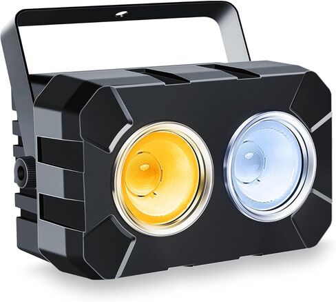 Telbum LED Stage Lights 2Pack - 120W Blinder Stage Wash Light، أبيض بارد وأبيض دافئ COB Par Light - تحكم DMX - مصابيح علوية مفعلة بالصوت لأحداث الزفاف والحفلات الموسيقية والكنيسة والنادي والحفلات in Kuwait