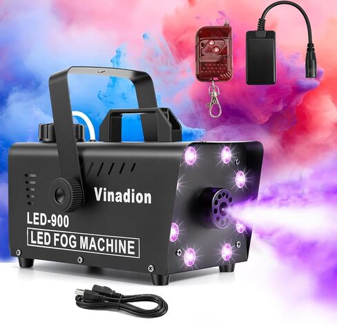 Fog Machine, 900W Portable Smoke Machine with Wireless Remote Controls, Upgraded 13-Color LED Effects, 5000CFM with All-Metal Housing and Visible Fluid Level, DJ, Parties, Halloween, Outdoor, Wedding in Kuwait