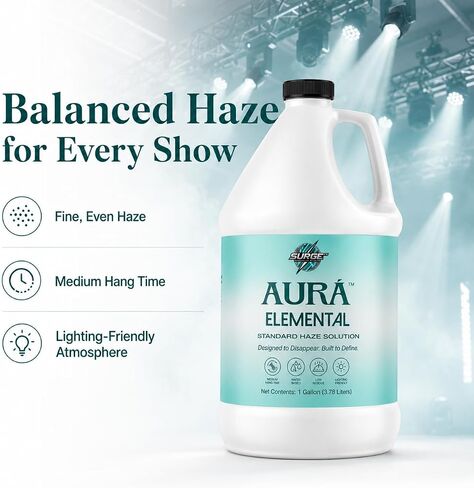 سائل ضباب مائي من SurgeFX Aura Elemental، سعة 1 جالون - عصير ضباب نظيف لدي جي، والحفلات، وإضاءة المسرح والليزر in Kuwait