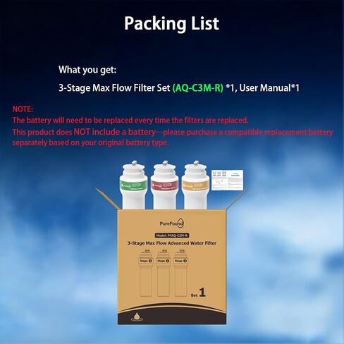 AQ-C3M-R 3-Stage Integrated Max Flow Water Filter Replacement Compatible With Aquasana Claryum AQ-5300+R and AQ-6300M Water Filter (Including Housing and Filter Cartridge, NOT Including Battery) in Saudi Arabia