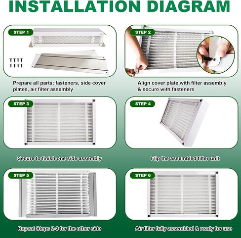 Lennox X6673 20x25x5 in. HVAC Furnace Replacement Air Filter | Foldable MERV 13 Filter, Low air resistance safeguards AC system | Actual Size: 19.7"x24.6"x4.3", 2-PACK in Kuwait