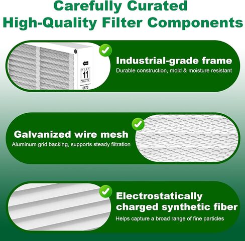 Lennox X6673 20x25x5 in. HVAC Furnace Replacement Air Filter | Foldable MERV 13 Filter, Low air resistance safeguards AC system | Actual Size: 19.7"x24.6"x4.3", 2-PACK in Kuwait