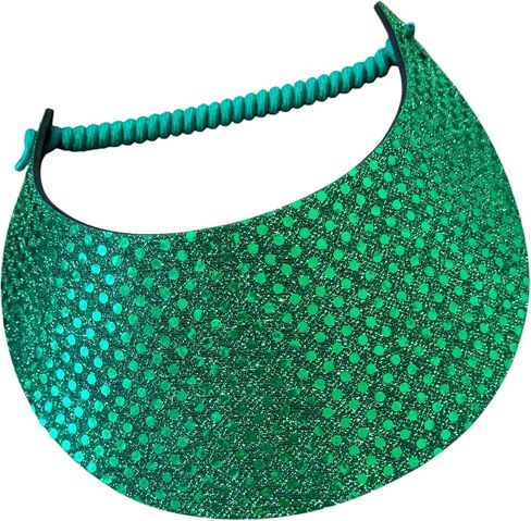 Pickleball - Fashion Fabric Foam Sun Visor for Women - The Sporty Look - Adjustable to Any Size Head - No Pressure & No Headache! Kelly Green Glitz in Kuwait