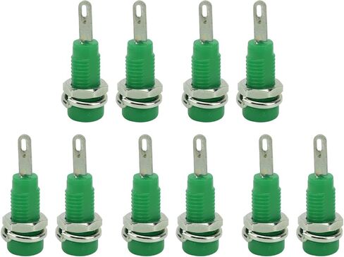 2mm Banana Plug Connectors, Brass Panel Mount Jacks with Extended Post for Electronic Test Equipment Lab Instruments 10 Pieces Green in Kuwait