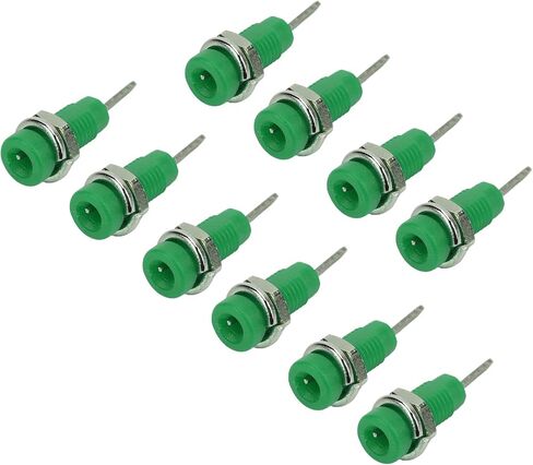 2mm Banana Plug Connectors, Brass Panel Mount Jacks with Extended Post for Electronic Test Equipment Lab Instruments 10 Pieces Green in Kuwait