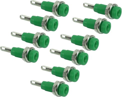 2mm Banana Plug Connectors, Brass Panel Mount Jacks with Extended Post for Electronic Test Equipment Lab Instruments 10 Pieces Green in Kuwait