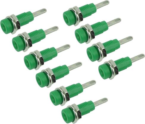 2mm Banana Plug Connectors, Brass Panel Mount Jacks with Extended Post for Electronic Test Equipment Lab Instruments 10 Pieces Green in Kuwait