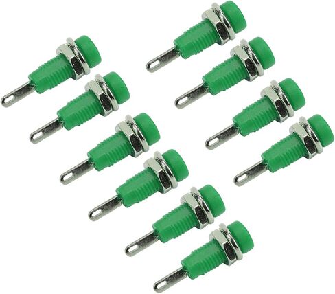 2mm Banana Plug Connectors, Brass Panel Mount Jacks with Extended Post for Electronic Test Equipment Lab Instruments 10 Pieces Green in Kuwait