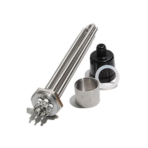 G1 1/2 Inch Electric Water Heater Element with Seal Nut Gasket 3 Phase 220V 380V 3KW-12KW 1Pcs(with Internal nut,380V_6KW 250MM) in Kuwait
