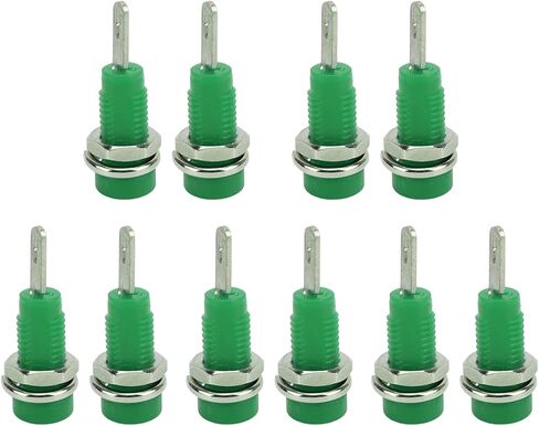 2mm Banana Plug Connectors, Brass Panel Mount Jacks with Extended Post for Electronic Test Equipment Lab Instruments 10 Pieces Green in Kuwait