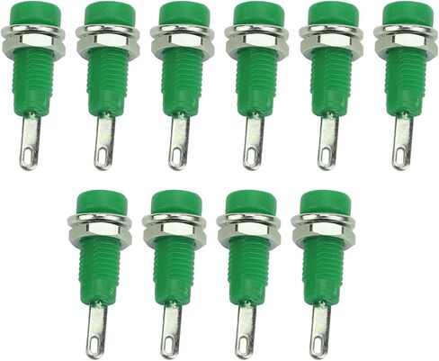 2mm Banana Plug Connectors, Brass Panel Mount Jacks with Extended Post for Electronic Test Equipment Lab Instruments 10 Pieces Green in Kuwait