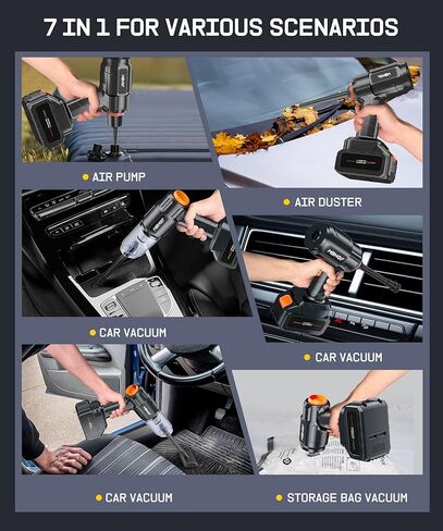 MBNGF Car Vacuum Portable Cordless,35000PA High Power Suction & Blower, Handheld Vacuum Cleaner for Car, Home, Desktop, Keyboard,Birthday Gifts for Men Dad Husband(Midnight Black) in Kuwait