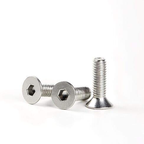M3-0.5x6mm مسامير غطاء مقبس الرأس المسطحة، 304 الفولاذ المقاوم للصدأ، متري مترابطة بالكامل، محرك مقبس ألين، لمسة نهائية لامعة، 80 قطعة in Kuwait