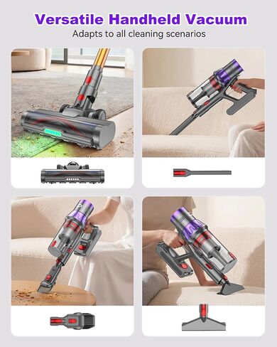 YU7 Max Cordless Vacuum Cleaner, 650W 55kPa Stick Vac with Intelligent Auto Mode, Up to 80 Min Long Runtime, Self-Standing Wireless Vaccum for Home, Pet Hair, Carpets & Hard Floors in Kuwait
