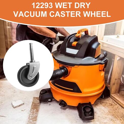 4 قطع 12293 عجلة مكنسة كهربائية رطبة وجافة متوافقة مع Ridgid، Craftsman، مكانس Dewalt، قطع غيار Shop Vac لموديلات RV1250، RT1200، 1650RV، WD1850M، WD1635M in Kuwait