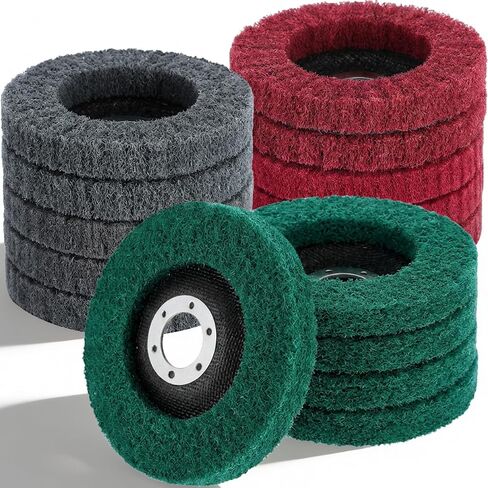 Sibba 15 Pcs 4 1/2 Inch Scour Flap Disc 180# 320# 800# Grit Coarse Polishing Grinding Wheel Angle Grinder Attachment for Metal Stainless Steel, Scouring Pads Scuff Sanding Discs Paint Rust Remover in Kuwait