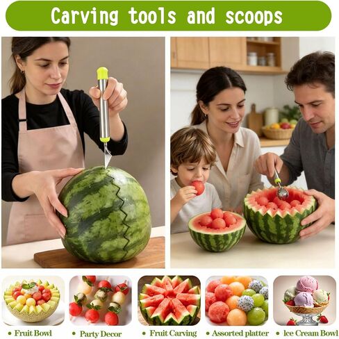 Watermelon Slicer, Stainless Steel Watermelon Popsicle Cutter Mold | Watermelon Cutter Slicer Tool 3-Piece Set, Ergonomic Handle and Sharp Cutter, Fruit Cutter for Home Kitchen Picnic BBQ in Kuwait