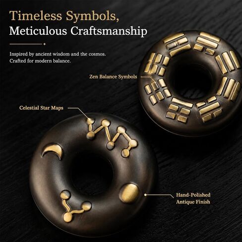 Mystic Ring Bell for Meditation & Sound Healing – Brass Finger Chime with Rotating Steel Beads, Mindfulness Bell for Yoga, Zen Relaxation, Spiritual Rituals & Stress Relief in Kuwait