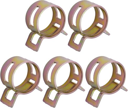 10pcs 0.79" ID Constant Tension Band Hose Clamps, 20mm Spring Band Type Action Hose Clamp Manganese Steel Fuel Line Clamp Low Pressure Air Clip Clamp for Fuel Hose Line Water Pipe Air Tube yellow in Kuwait