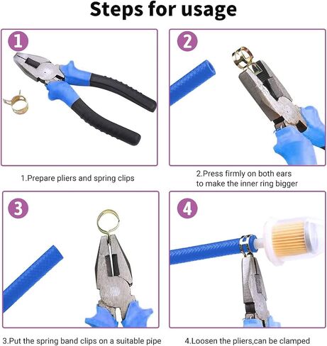 10pcs 0.79" ID Constant Tension Band Hose Clamps, 20mm Spring Band Type Action Hose Clamp Manganese Steel Fuel Line Clamp Low Pressure Air Clip Clamp for Fuel Hose Line Water Pipe Air Tube yellow in Kuwait