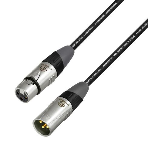 WBC-VALUELINE-2CS (22 AWG) - وحدتان - ميكروفون مرن متوازن ومحمي بقدرة منخفضة 1 قدم، ومكبر صوت نشط وكابلات توصيل مع موصلات Eminence Gold XLR in Kuwait