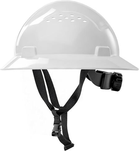 AnTools White Full Brim Hard Hat, OSHA Approved Construction Helmets for Men, 4-Point Adjustable Suspension, ANSI Z89.1 in Kuwait