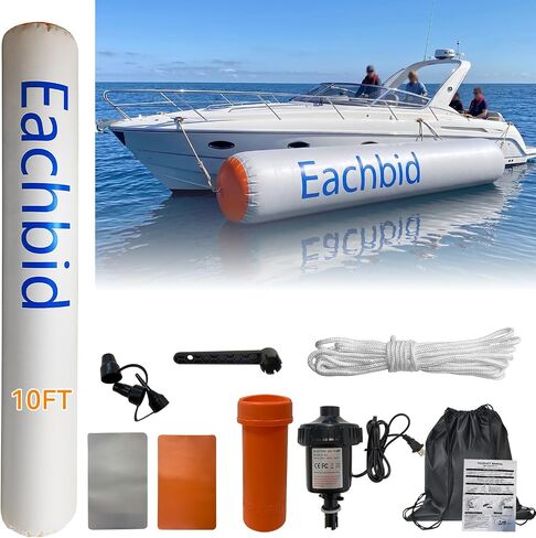مصدات القوارب القابلة للنفخ مقاس 120 × 18 بوصة من Eachbid لرسو السفن، بطول 10 أقدام مع مضخة هواء كهربائية | مصدات القوارب لرسو السفن شديدة التحمل، مصدات قفص الاتهام قابلة للنفخ للقارب العائم، واليخت الصغير، وقارب الصيد، مع حقيبة تخزين in Kuwait