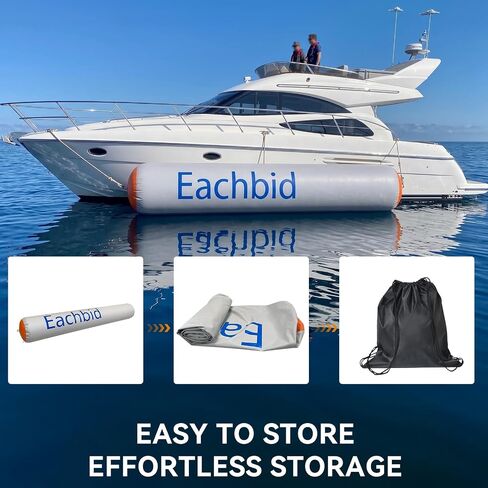 مصدات القوارب القابلة للنفخ مقاس 120 × 18 بوصة من Eachbid لرسو السفن، بطول 10 أقدام مع مضخة هواء كهربائية | مصدات القوارب لرسو السفن شديدة التحمل، مصدات قفص الاتهام قابلة للنفخ للقارب العائم، واليخت الصغير، وقارب الصيد، مع حقيبة تخزين in Kuwait