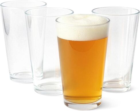 Amazon Basics Pint Glasses, 16 oz., Dishwasher-Safe, 4-Piece Set in Kuwait