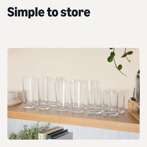 Amazon Basics Pint Glasses, 16 oz., Dishwasher-Safe, 4-Piece Set in Kuwait