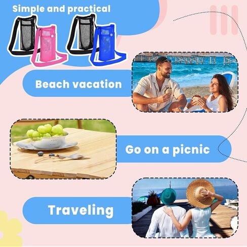 2 PCS Water Bottle Holder with Strap, Mesh Crossbody Water Bottle Holder, Adjustable Strap, Perfect for On-The-Go in Kuwait