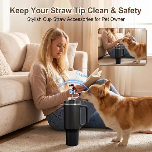 Skull Straw Cover Cap for Stanley Cup, Fit 10mm Straws | Silicone Straw Toppers -Skull Accessories, Decor, Stuff, Gifts for Lovers, Men, Women, Teens on Halloween, Theme Party Favors in Kuwait
