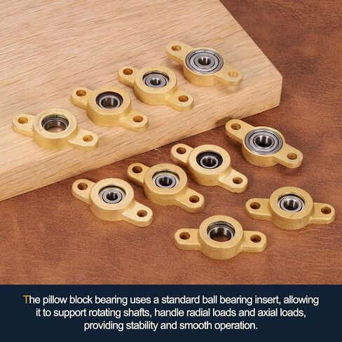 uxcell 2Pcs TF05 Pillow Block Bearings for 5mm Diameter Shaft, Self Aligning 2-Bolt Flange Bearing, Copper Housing, (ABEC 3) in Kuwait