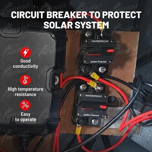 RED WOLF 60Amp Circuit Breaker + On-Off Battery Switch DC 12V-48V 275A for Automotive RV Marine Battery Kill Electronic Battery Solar System Inline Fuse with Manual Reset Switch Waterproof in Kuwait