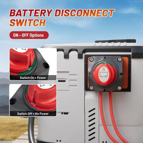RED WOLF 60Amp Circuit Breaker + On-Off Battery Switch DC 12V-48V 275A for Automotive RV Marine Battery Kill Electronic Battery Solar System Inline Fuse with Manual Reset Switch Waterproof in Kuwait
