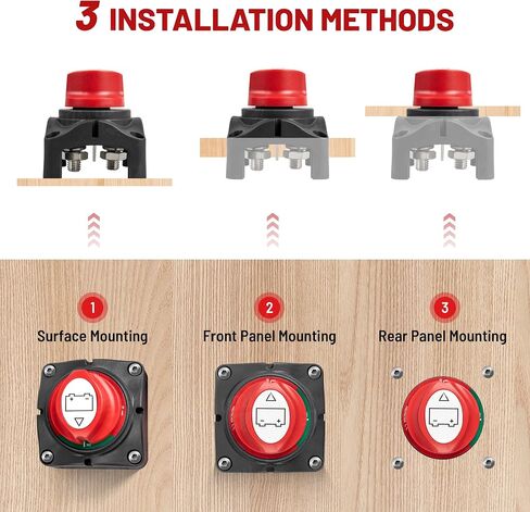 RED WOLF 60Amp Circuit Breaker + On-Off Battery Switch DC 12V-48V 275A for Automotive RV Marine Battery Kill Electronic Battery Solar System Inline Fuse with Manual Reset Switch Waterproof in Kuwait