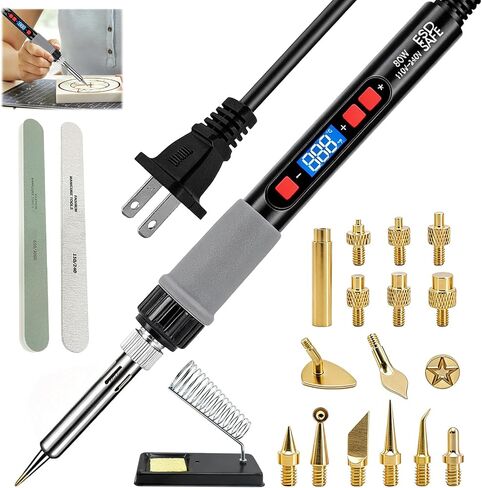 22in-1 3D Print Smoothing Tool Kit 80W LCD Soldering Iron with 17 Brass Tips Plastic Welder for 3D Printing Accessories Repair Finishing 3D Printer Tools Adjustable Temperature in Kuwait