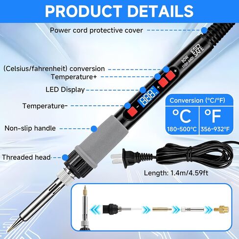 22in-1 3D Print Smoothing Tool Kit 80W LCD Soldering Iron with 17 Brass Tips Plastic Welder for 3D Printing Accessories Repair Finishing 3D Printer Tools Adjustable Temperature in Kuwait